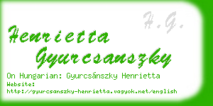 henrietta gyurcsanszky business card