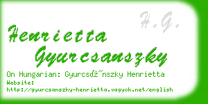henrietta gyurcsanszky business card